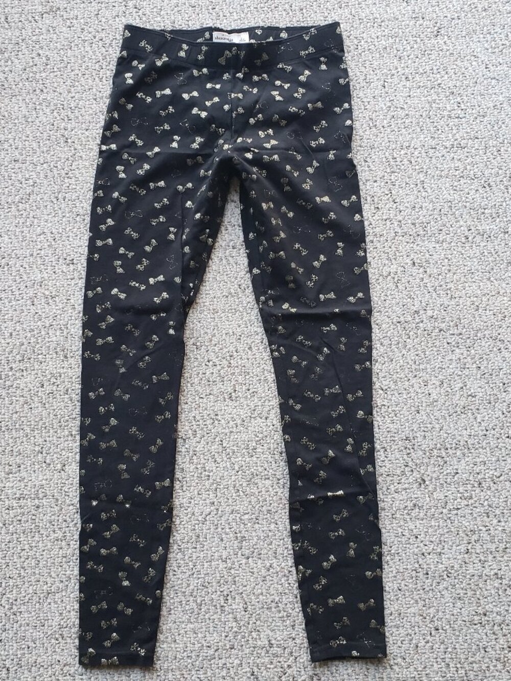 Abercrombie Kids Gold Bow cotton leggings - Size Large